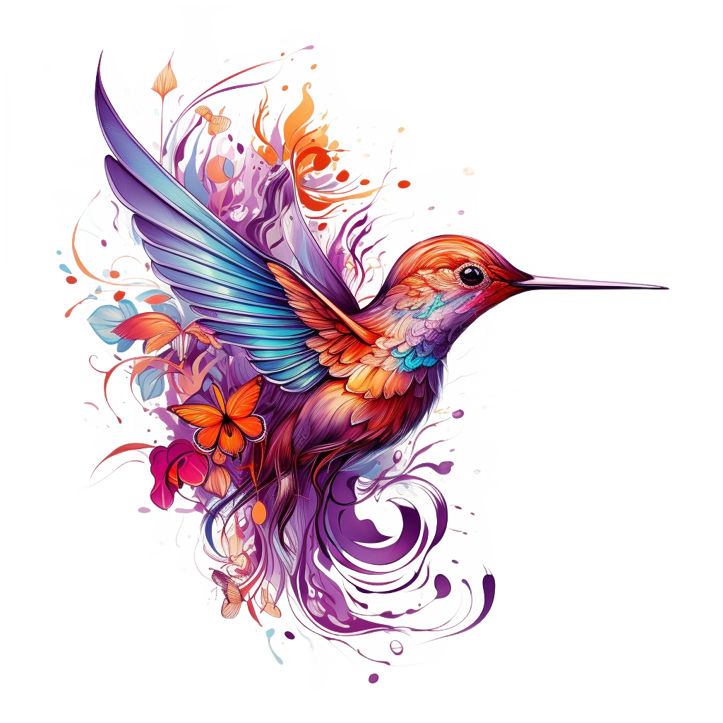 hummingbird watercolor tattoo design