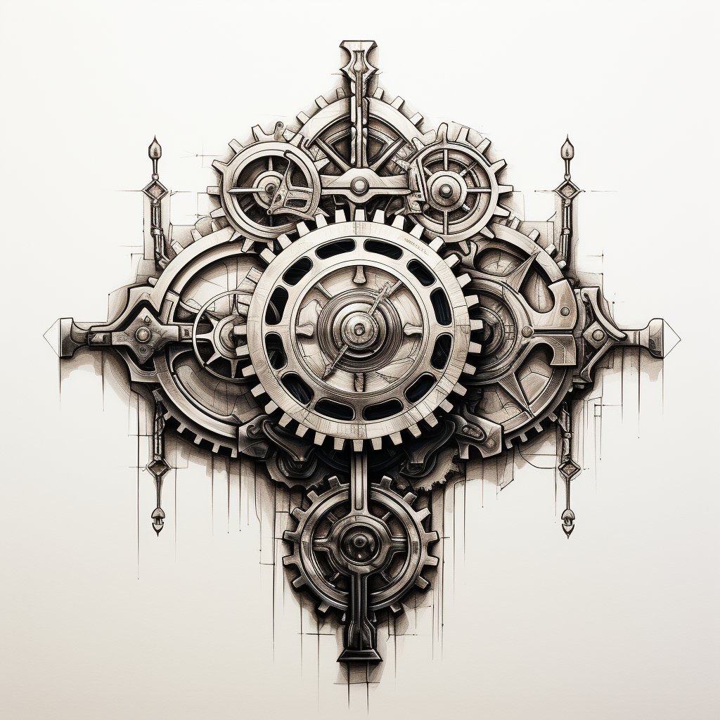 sketch tattoo design gears