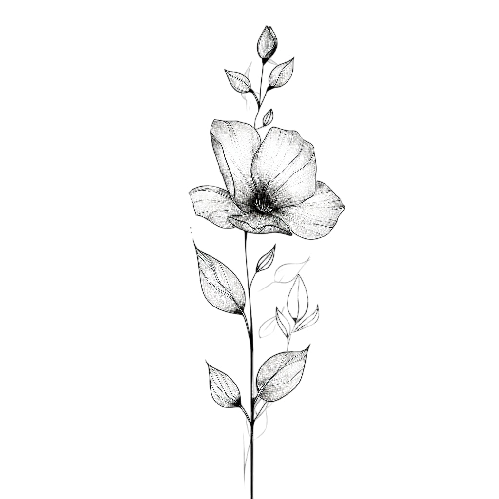 Ethereal Poppy Flower Tattoo Design