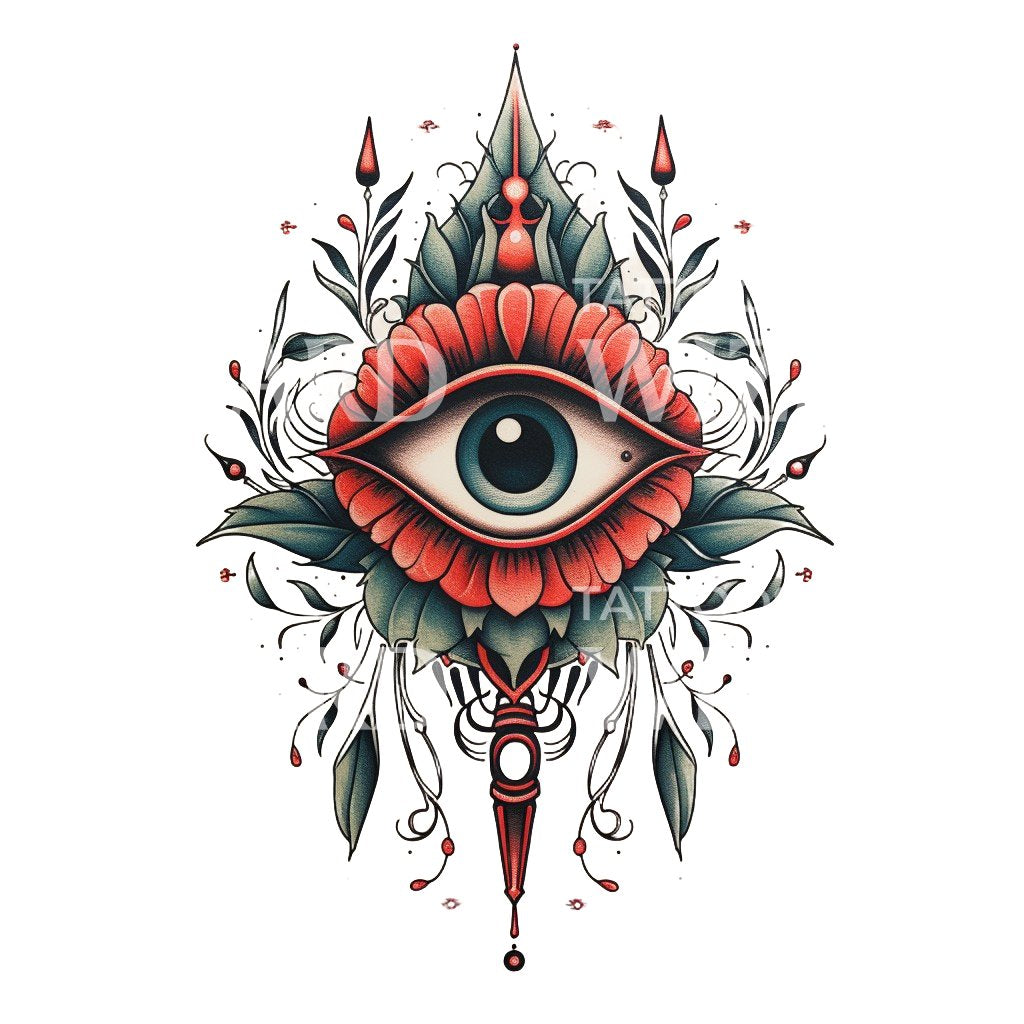 Old School Eye Flowers and Leaves