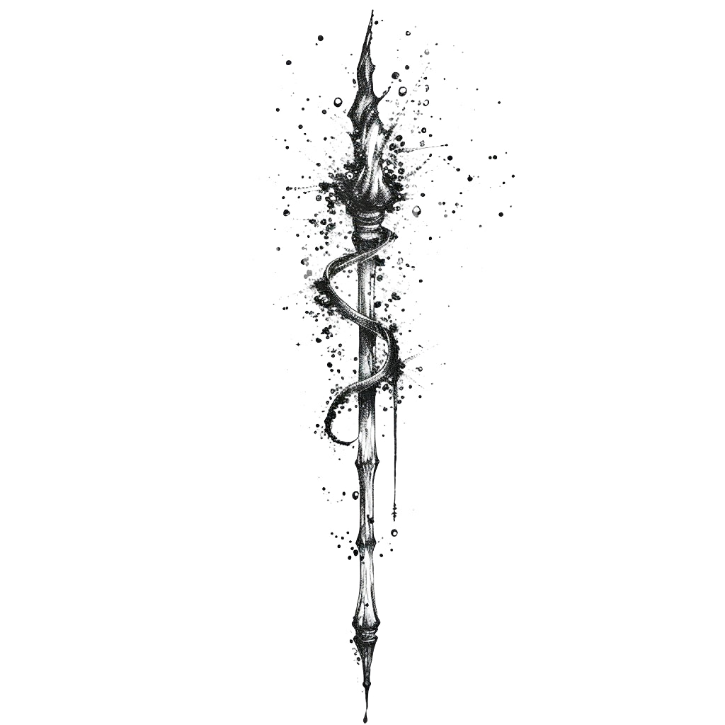 Harry Potter Magic Wand Tattoo Design