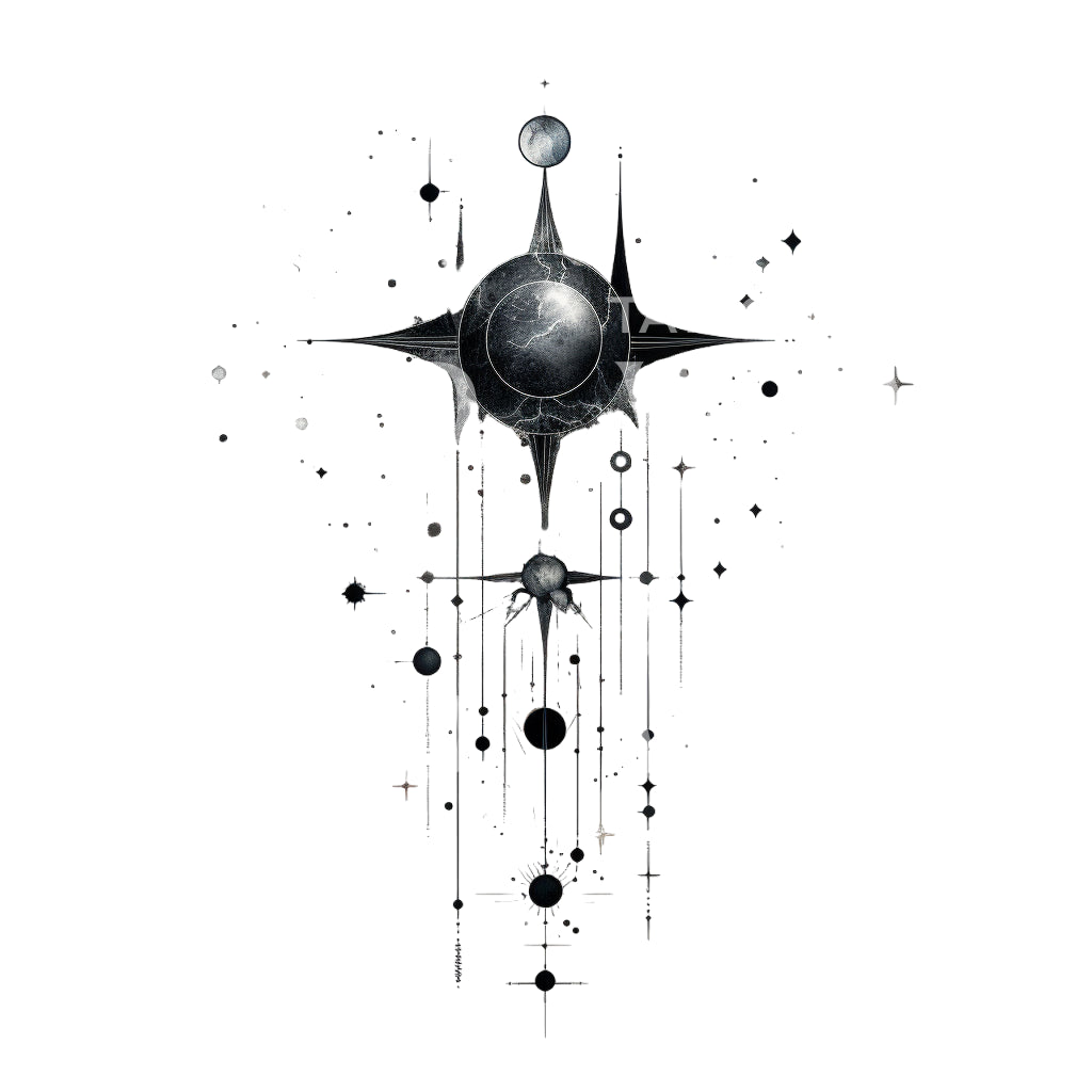 Cosmic Dotwork Tattoo Design