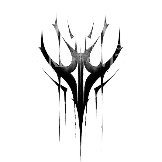 Gothic Abstract Sharp Shapes Tattoo Design