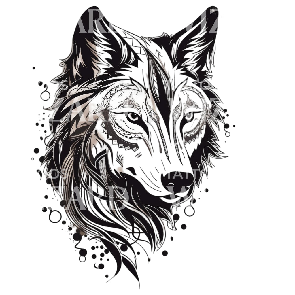 Tribal Wolf Tattoo Design Tattoos Wizard Designs