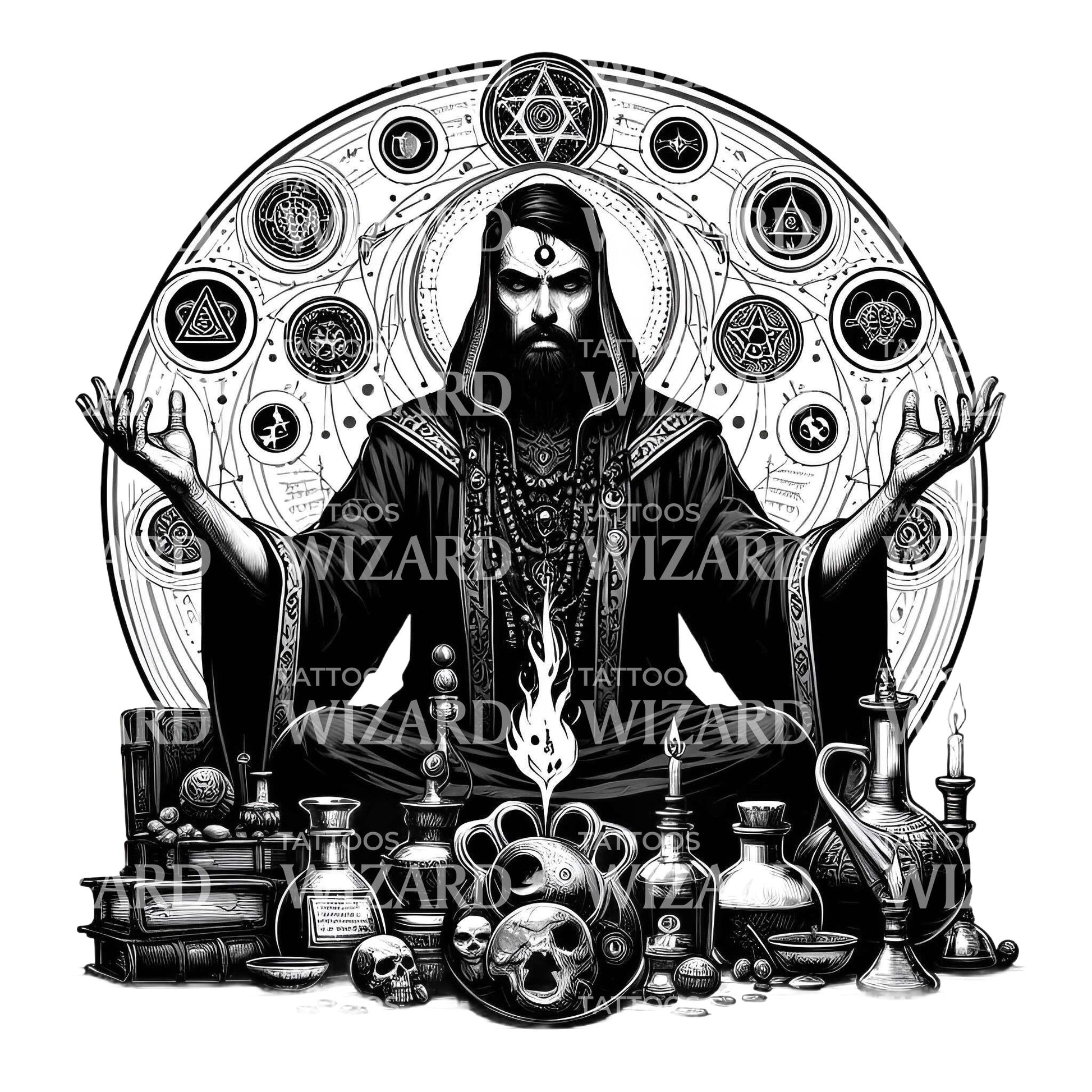 Mystic Mind Reader Tattoo Design