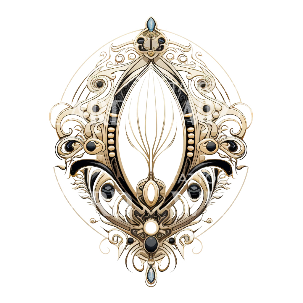 Neo Traditional Geometric Talisman Tattoo