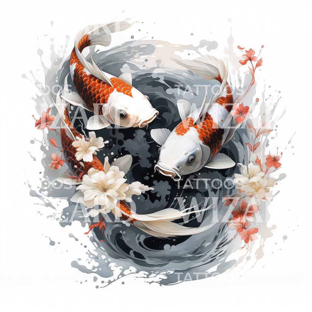 Koi Fish Japanese Tattoo Design