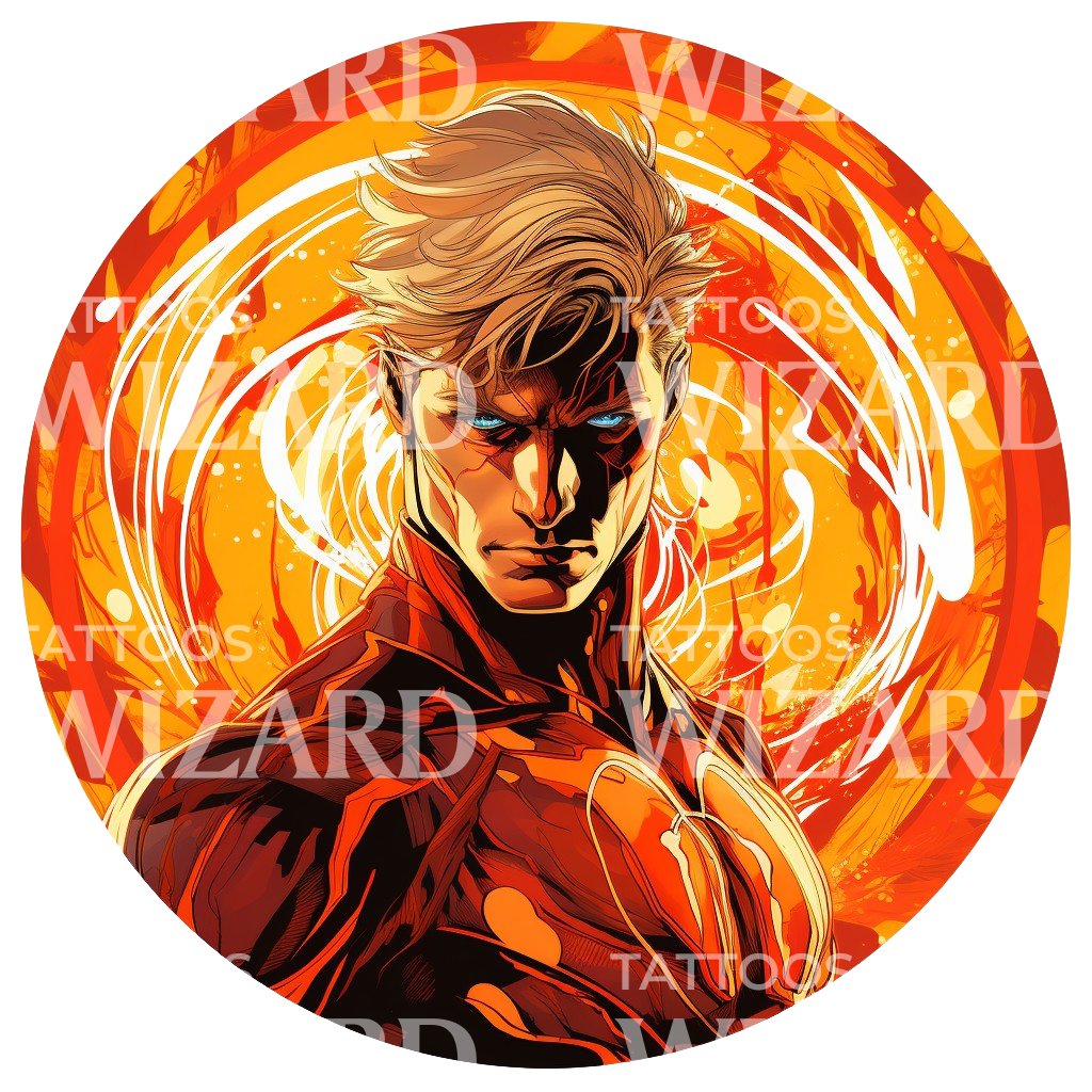 Human Torch Marvel Inspired Tattoo Design