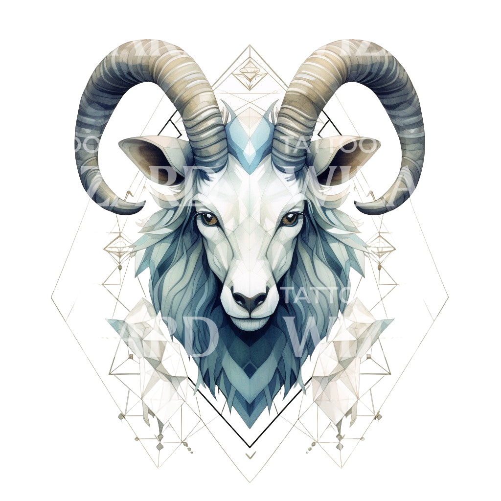 Capricorn Zodiac Sign Tattoo Design