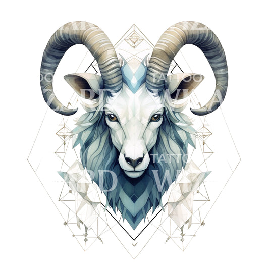 Capricorn Zodiac Sign Tattoo Design