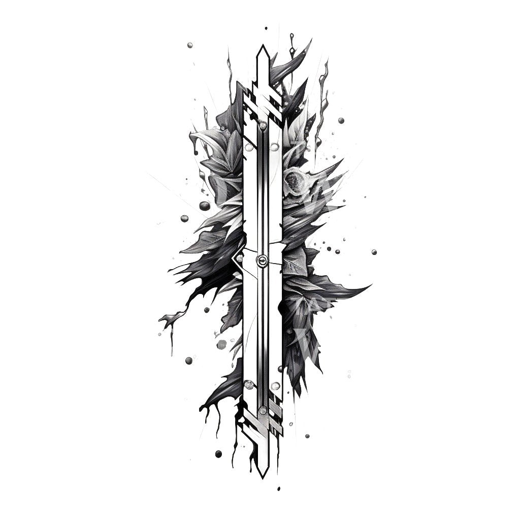 Razorblade Blackwork Tattoo Design
