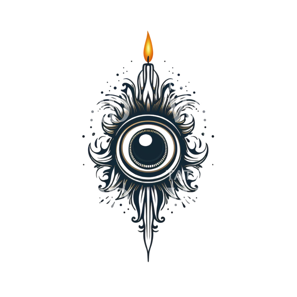 Old School Round Eye with a Cande Tattoo Design