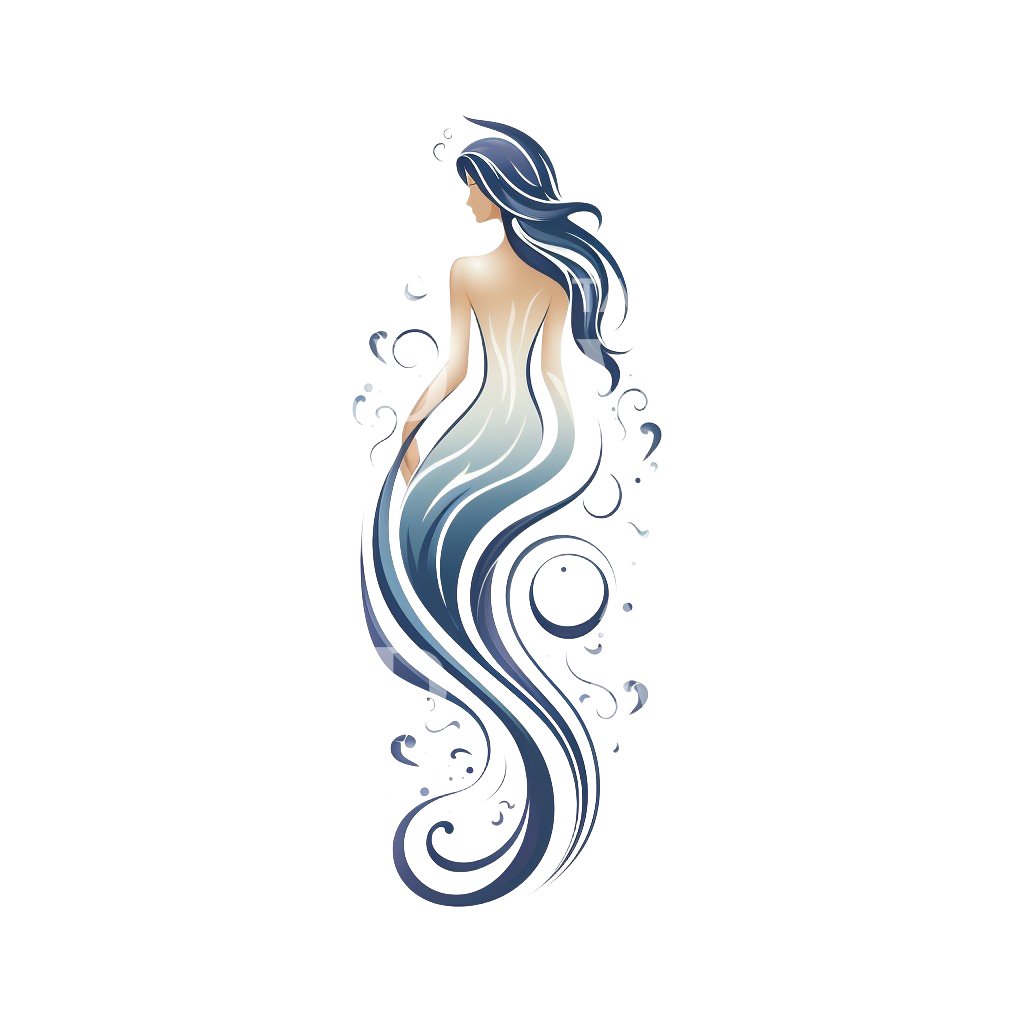 Aquarius Zodiac Sign Illustrative Tattoo Design