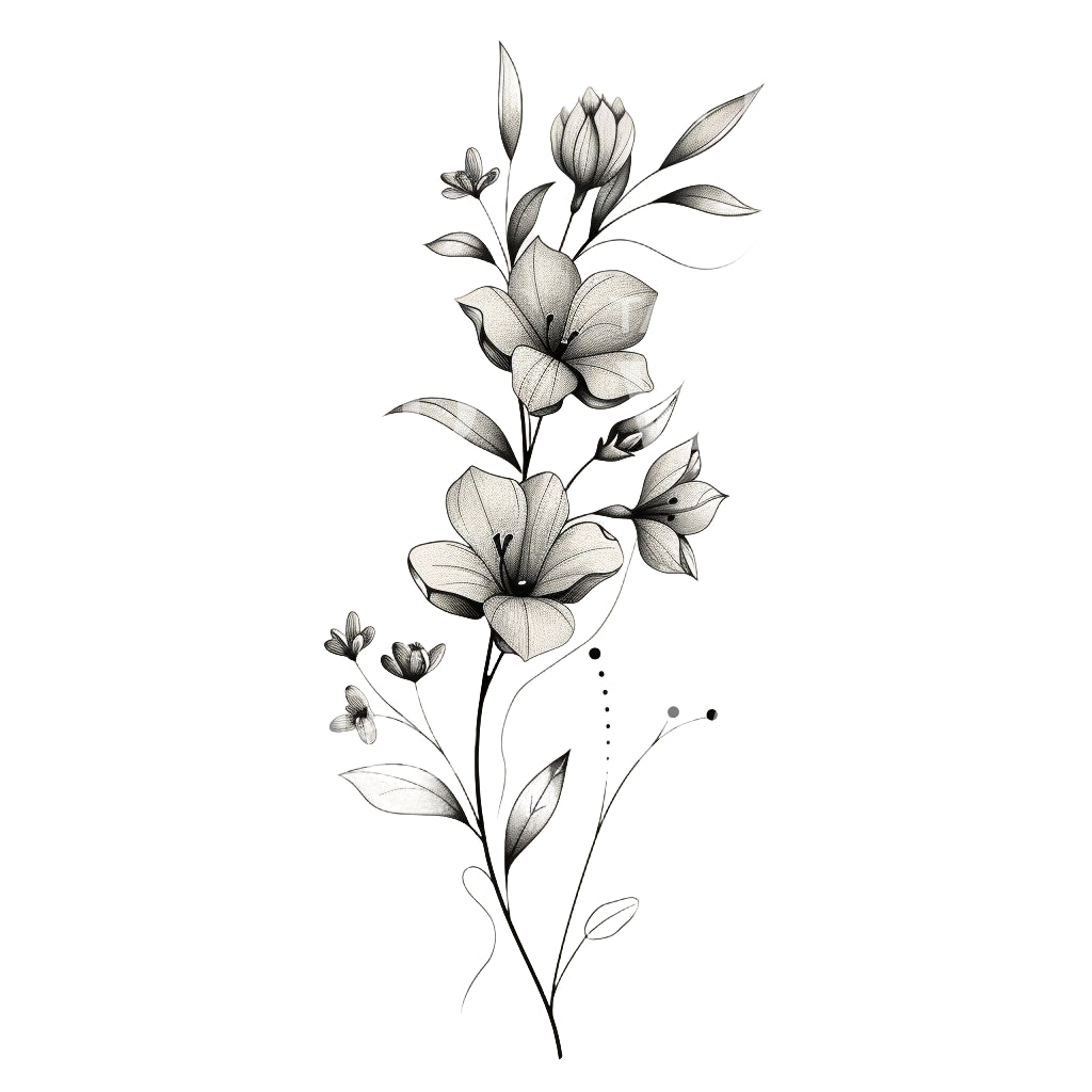 Refined Wildflowers Spring Tattoo Design