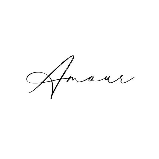 Amour Fineline Lettering Tattoo Design