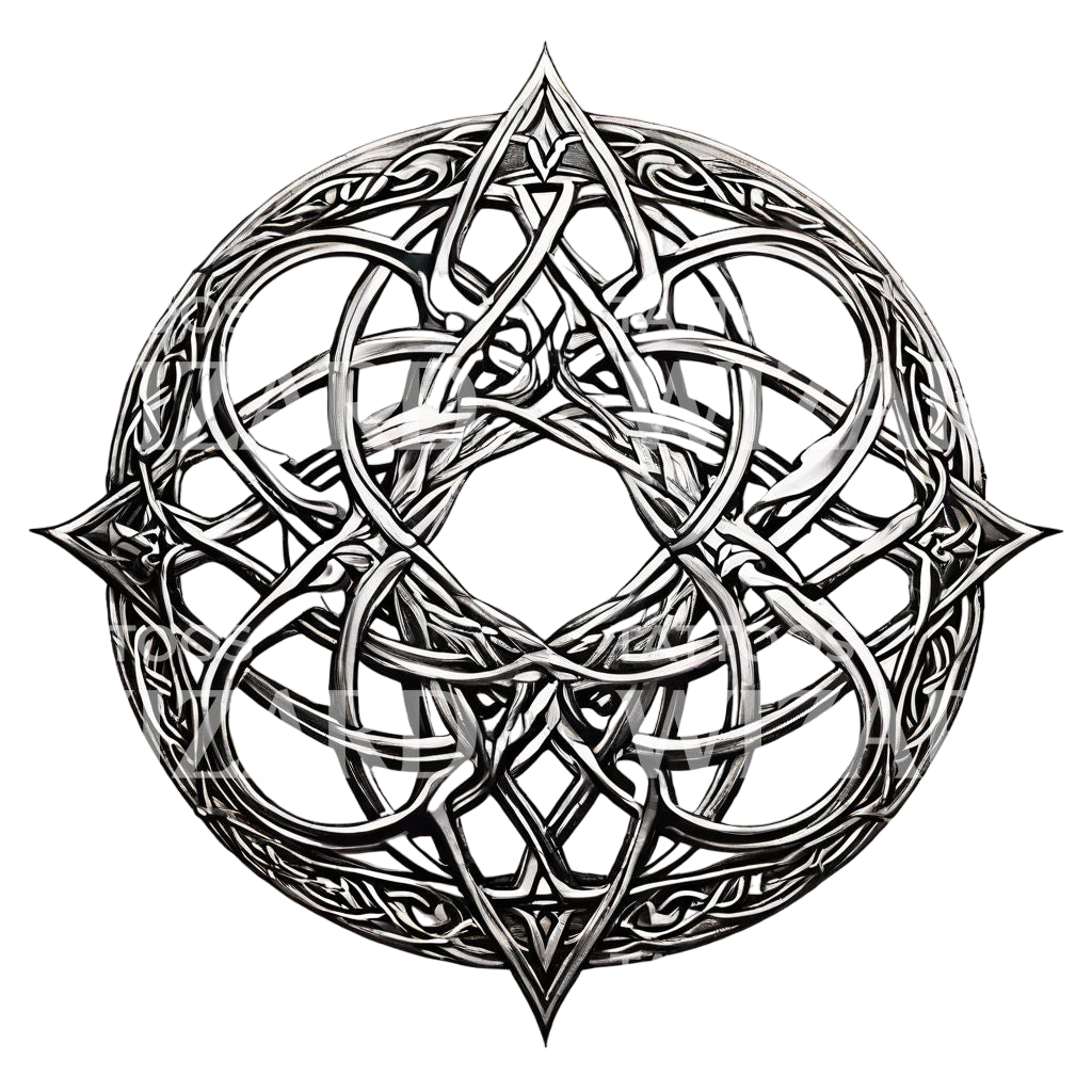 Blackwork Celtic Knot Tattoo Design