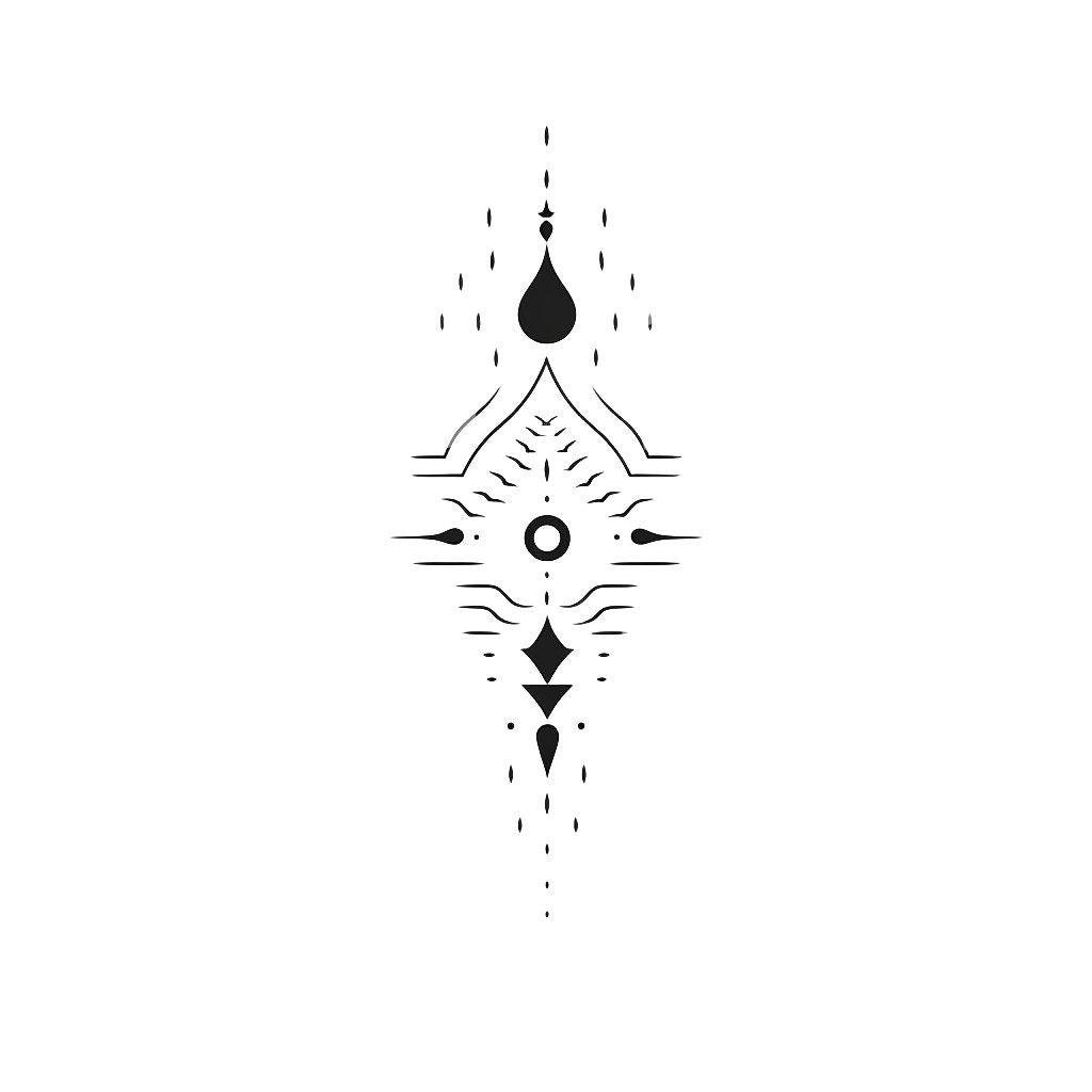 Hand Poke Abstract Aquarius Tattoo Design