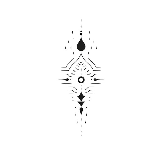 Hand Poke Abstract Aquarius Tattoo Design