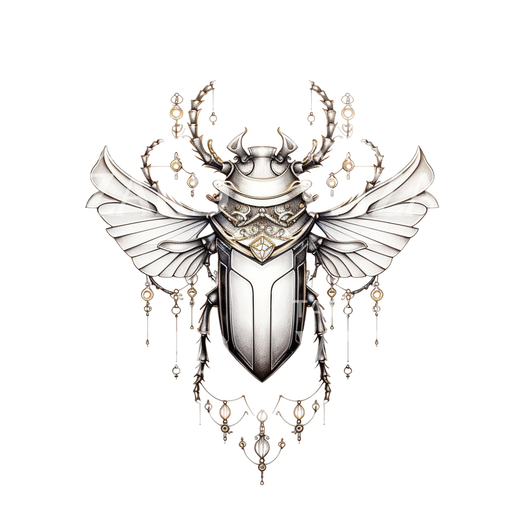 Ornamental Beetle Tattoo Design