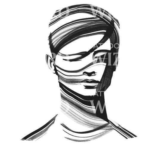 Paintbrush Portrait Tattoo Design