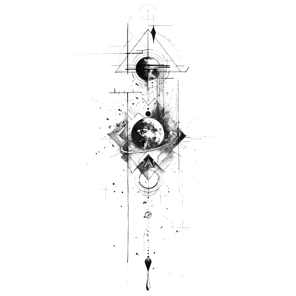 Three Body Problem Cosmic Tattoo Design