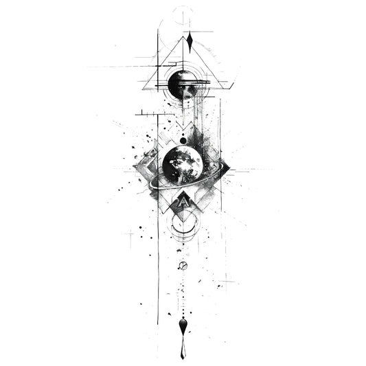 Three Body Problem Cosmic Tattoo Design