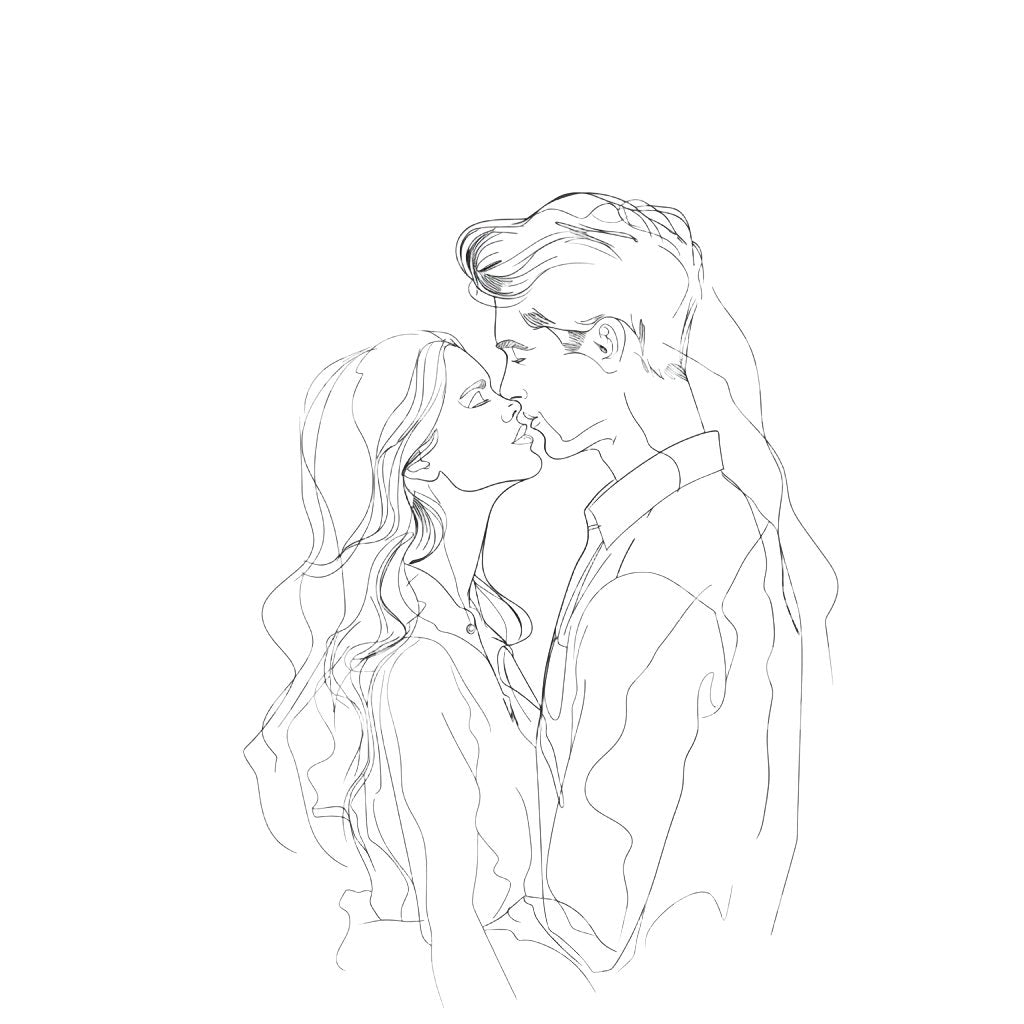 Minimalist Man and Woman Couple Tattoo Design