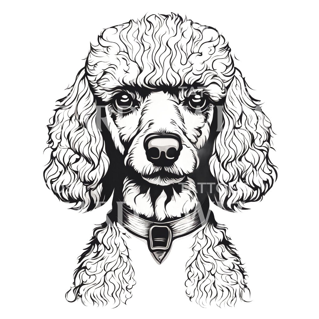 Poodle Dog Head Tattoo Design