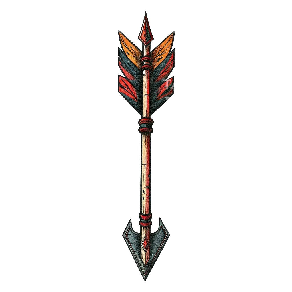 Old School Native American Arrow Tattoo Design