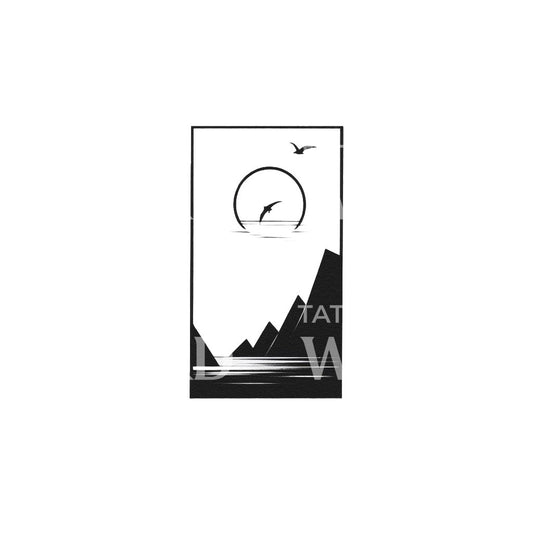 Minimalist Landscape Tattoo Design