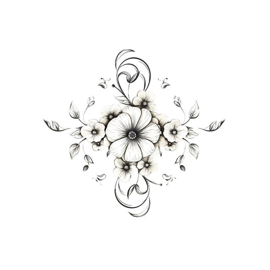 Cute and Delicate Flowers Tattoo Design
