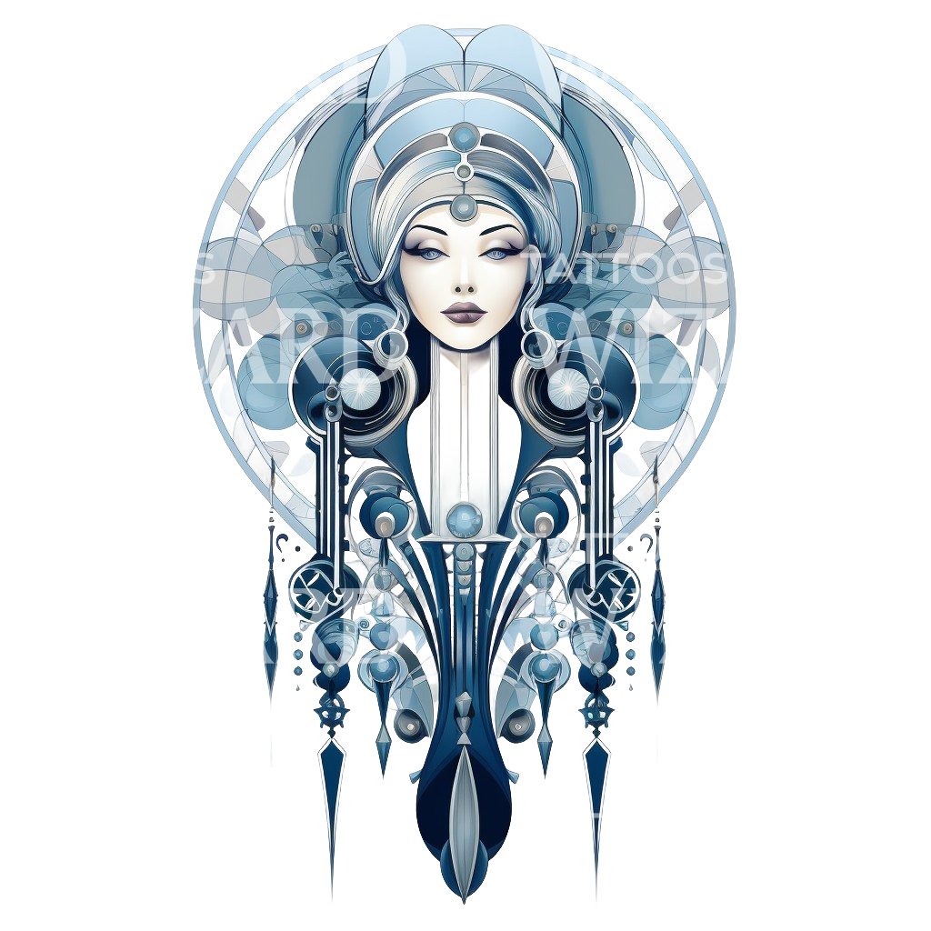 Neo Traditional Woman Talisman Tattoo