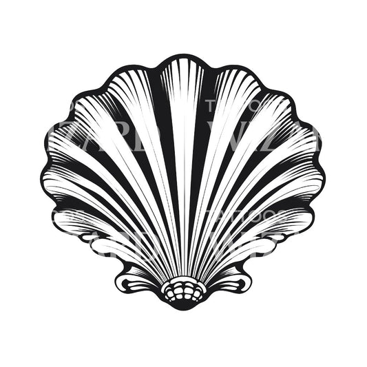 Old School Seashell Tattoo Design