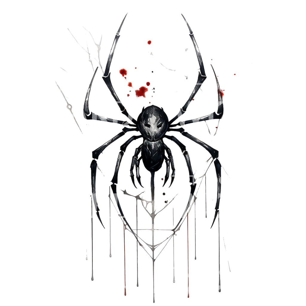 Blackwork Spider Tattoo Design