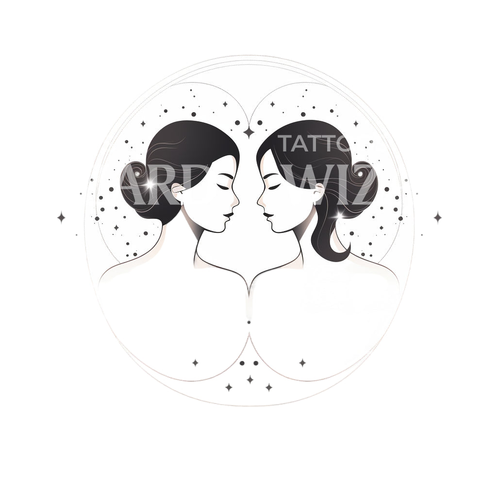 Gemini Zodiac Sign Tattoo Design