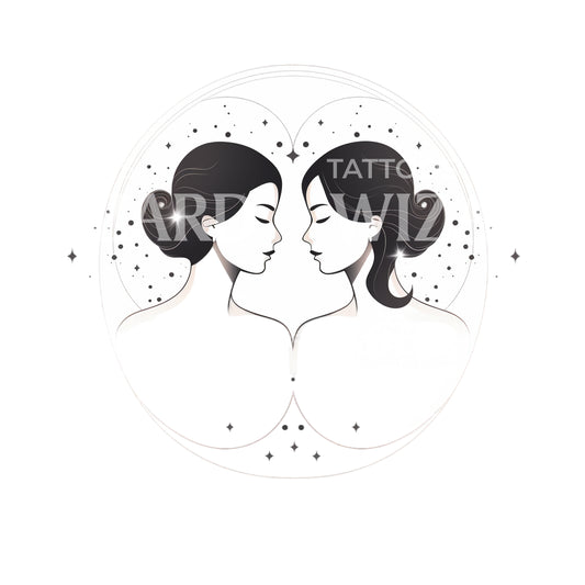 Gemini Zodiac Sign Tattoo Design