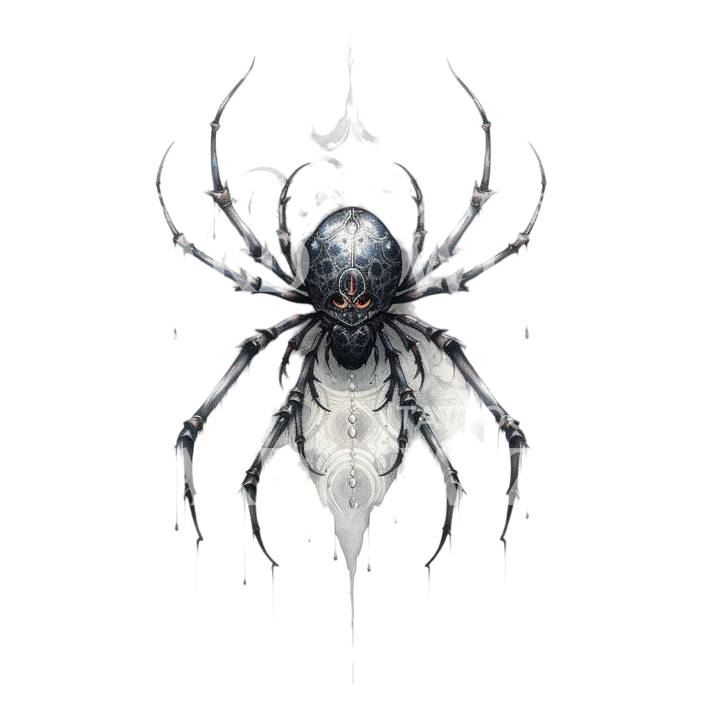 Black and Grey Spider Tattoo Design