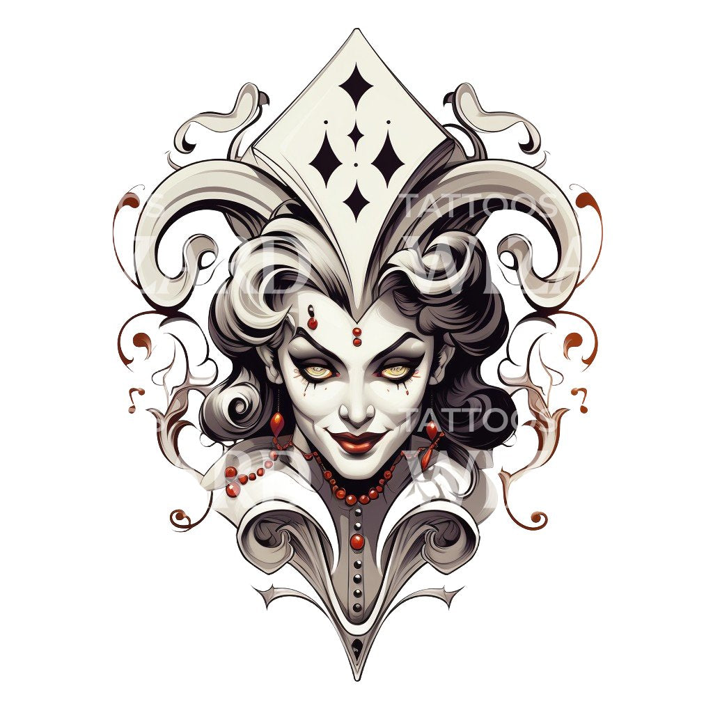 Old School Jester Tattoo Design