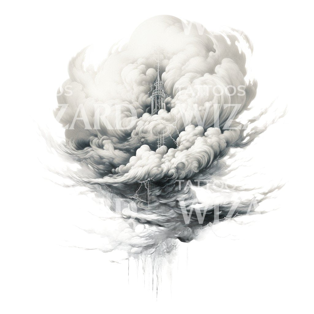 Storm Cloud Tattoo Design
