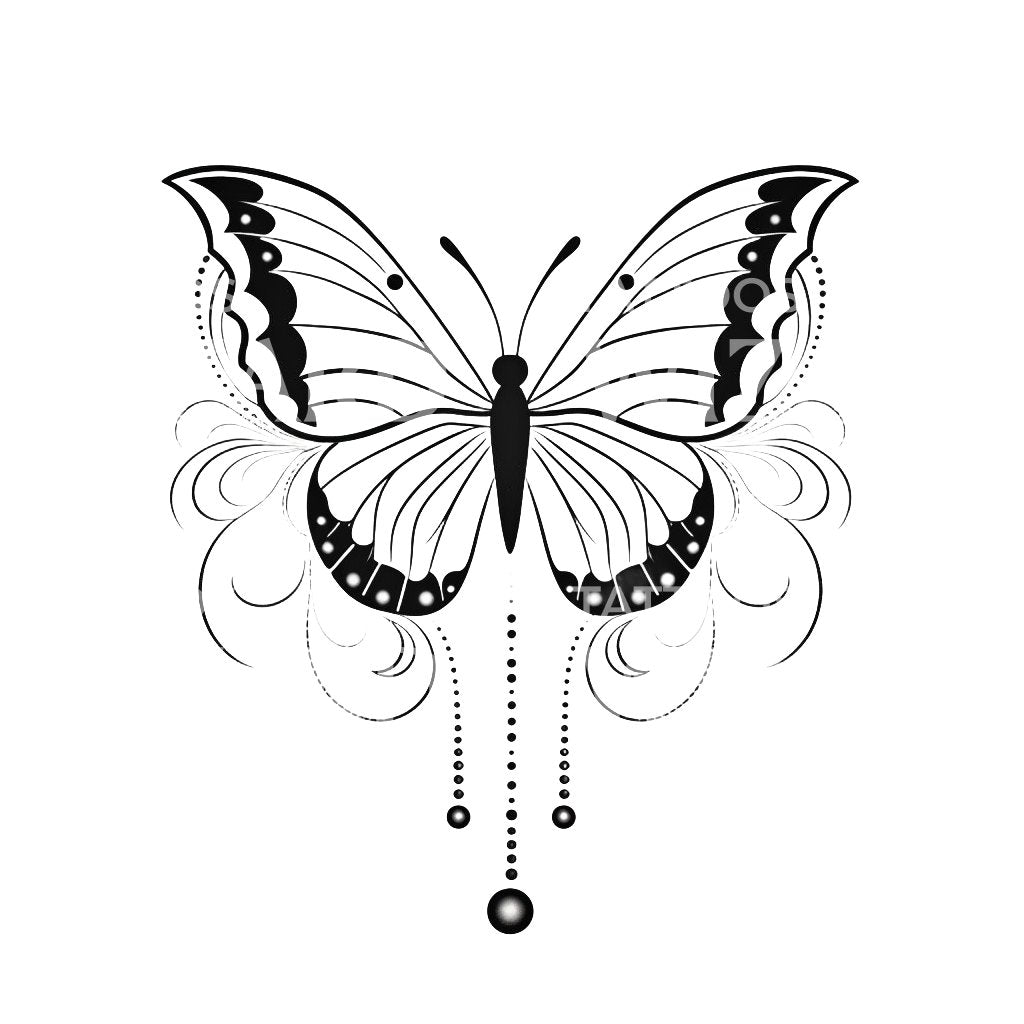 Ornamental Butterfly Tattoo Design