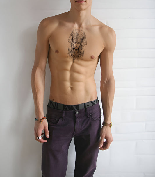 파라오 초상화 삽화 타투 디자인