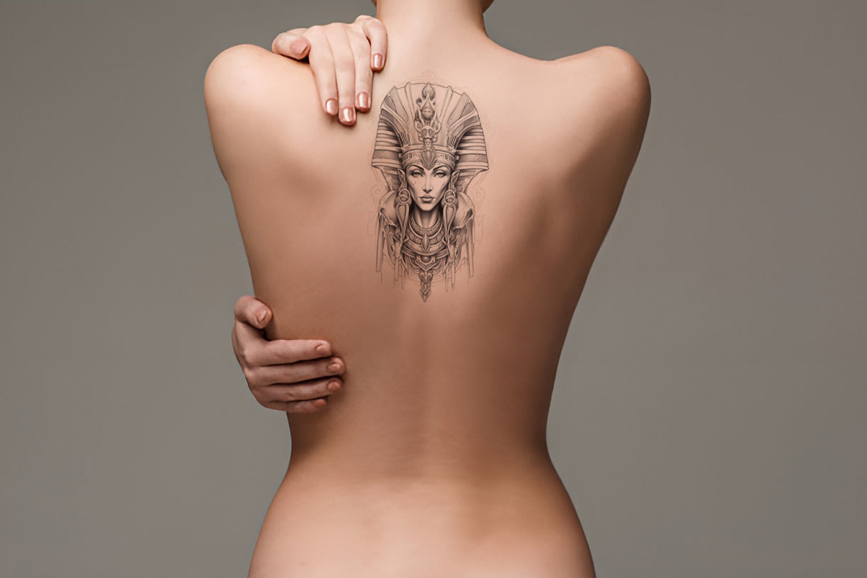 Desenho de Tatuagem Ilustrativa de Retrato de Faraó
