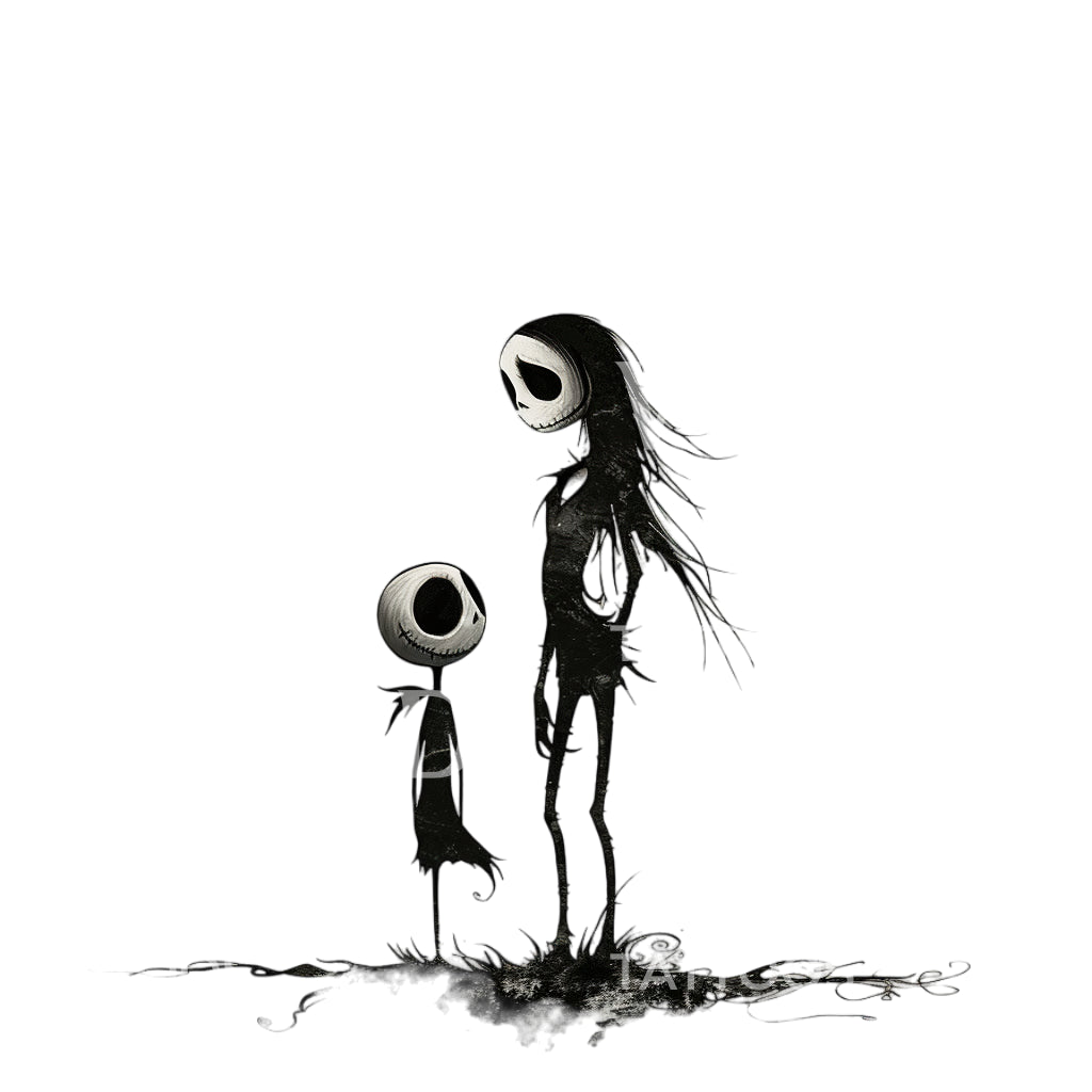 Tim Burton Inspired Creatures Tattoo Design