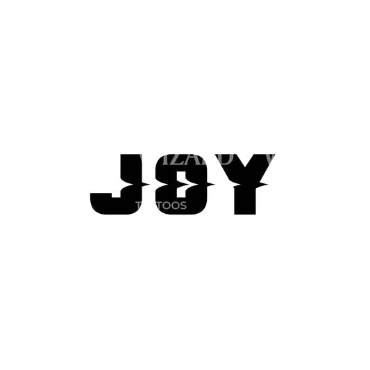Funky Joy Lettering Tattoo Design
