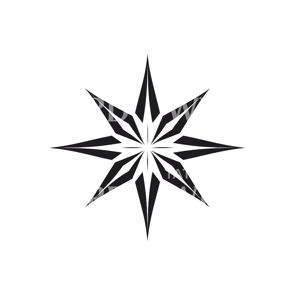 Blackwork Star Tattoo Design