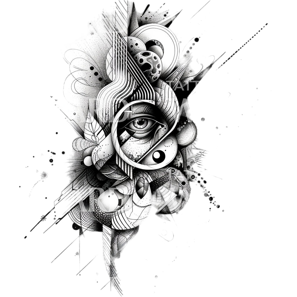 Holistic Composition Black & Grey Tattoo Design