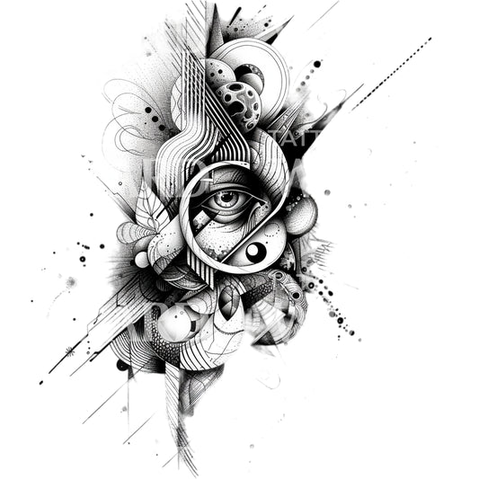 Holistic Composition Black & Grey Tattoo Design