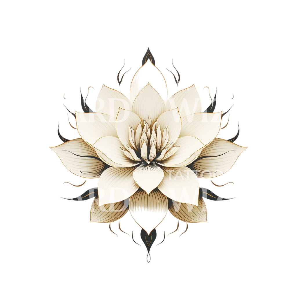 Minimalist Lotus Flower Tattoo Design