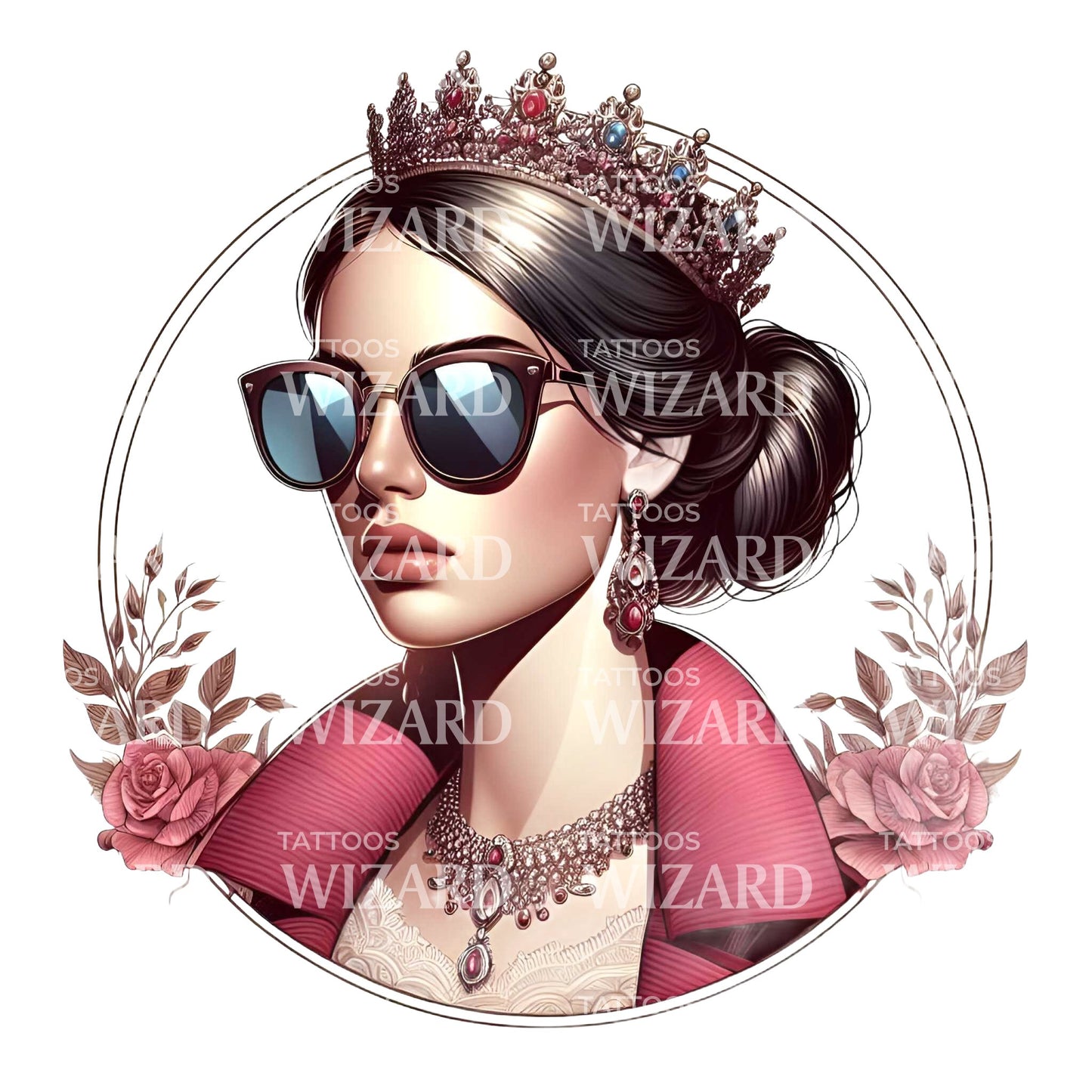 Royal Pink Swag Tattoo Design