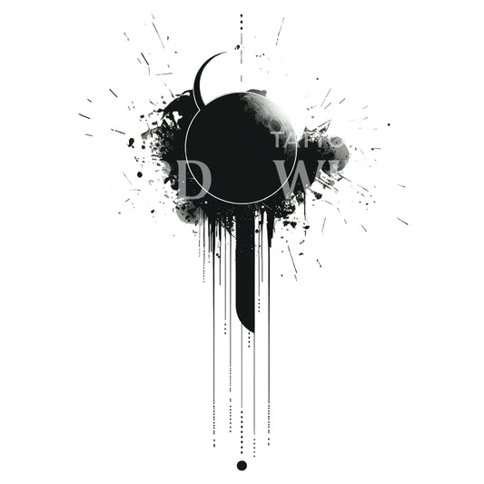 Minimalist and Abstract Solar Eclipse Tattoo Design